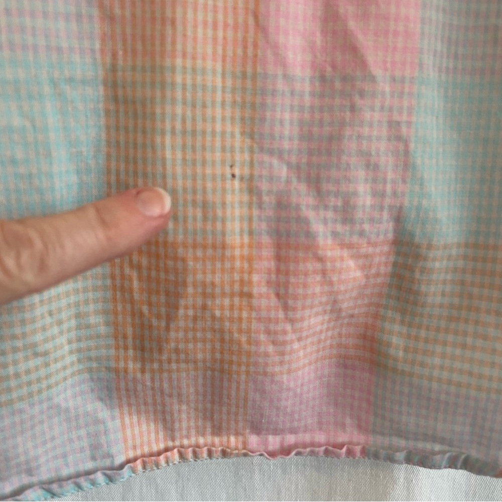 Diane Von Furstenberg Pastel Plaid Blouse, Vintage Preppy - Picture 5 of 8